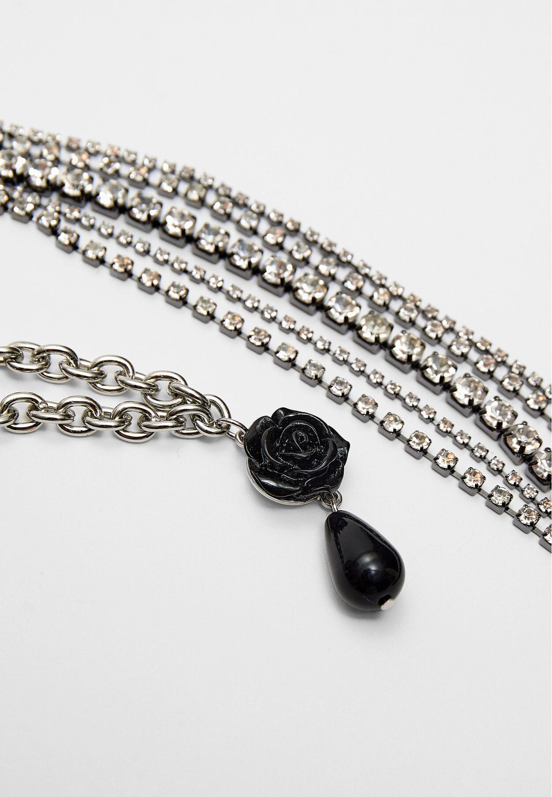 Moudda STRADIVARIUS - Lot de 2 Colliers Full Strass et Charm Fleur - Tunisie 4