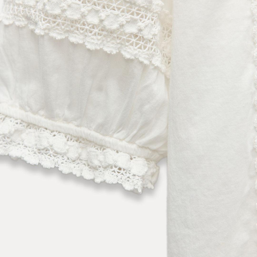 Moudda ZARA - Blouse romantique broderie et dentelles - Tunisie 4