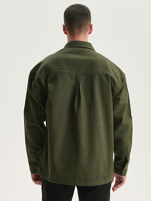 Moudda LC Waikiki - Veste-chemise tissée Homme Kaki - Tunisie 4