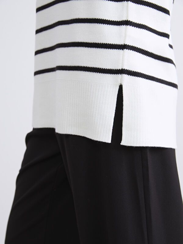 Moudda LC Waikiki - Tunique en tricot couleur Noir rayé pour femmes - Tunisie 3