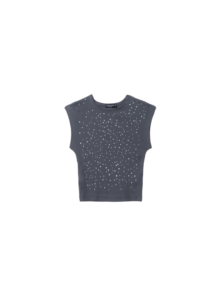 Moudda STRADIVARIUS - T-Shirt Mini Manches avec Clous - Tunisie 4