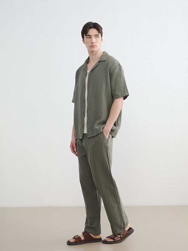 Moudda LC Waikiki - Pantalon mi-saison en tissu pour Homme couleur Vert kaki - Tunisie 1