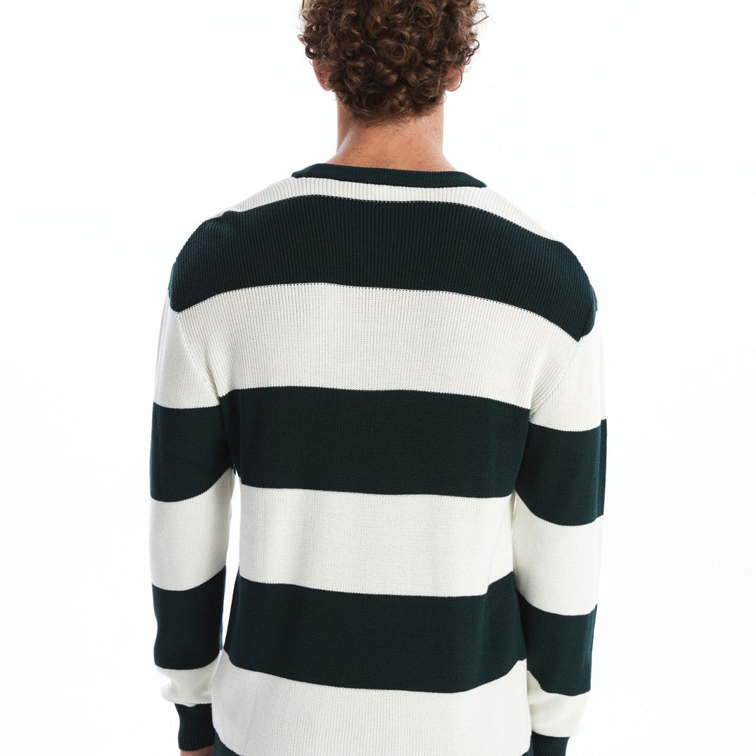 Moudda LC Waikiki - Pull rayé en tricot Homme Vert - Tunisie 4
