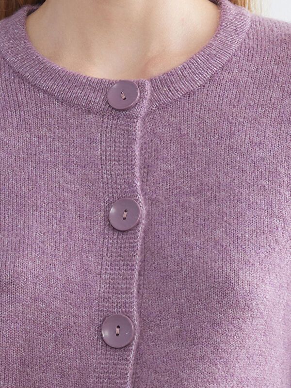 Moudda LC Waikiki - Cardigan tricot épais Femme Mélange lilas terneux - Tunisie 3