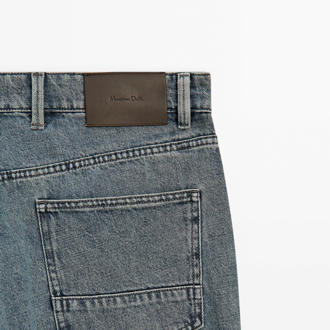 Moudda Massimo Dutti - Pantalon jean gris clair coupe fuselée - Tunisie 7