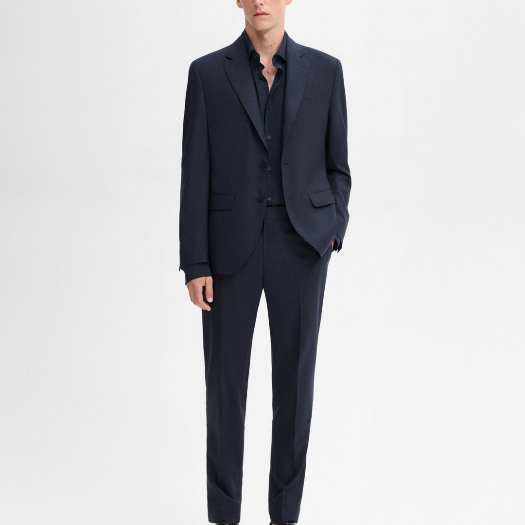 Moudda Massimo Dutti - Pantalon costume new faux uni bleu marine - Tunisie 7
