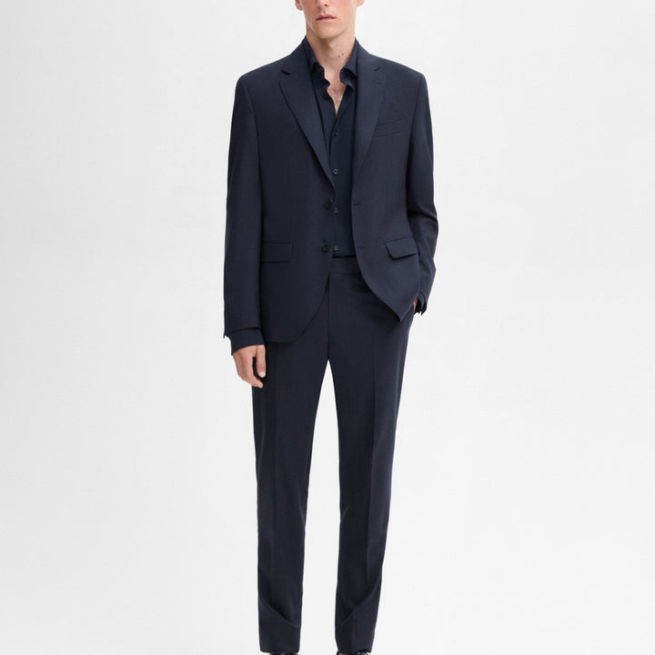 Moudda Massimo Dutti - Pantalon costume new faux uni bleu marine - Tunisie 7