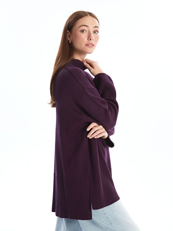 Moudda LC Waikiki - Pull épais en tricot couleur Violet foncé pour femmes - Tunisie 2