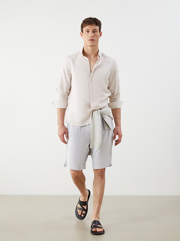 Moudda LC Waikiki - Chemise tissée manches longues Homme Beige - Tunisie 2