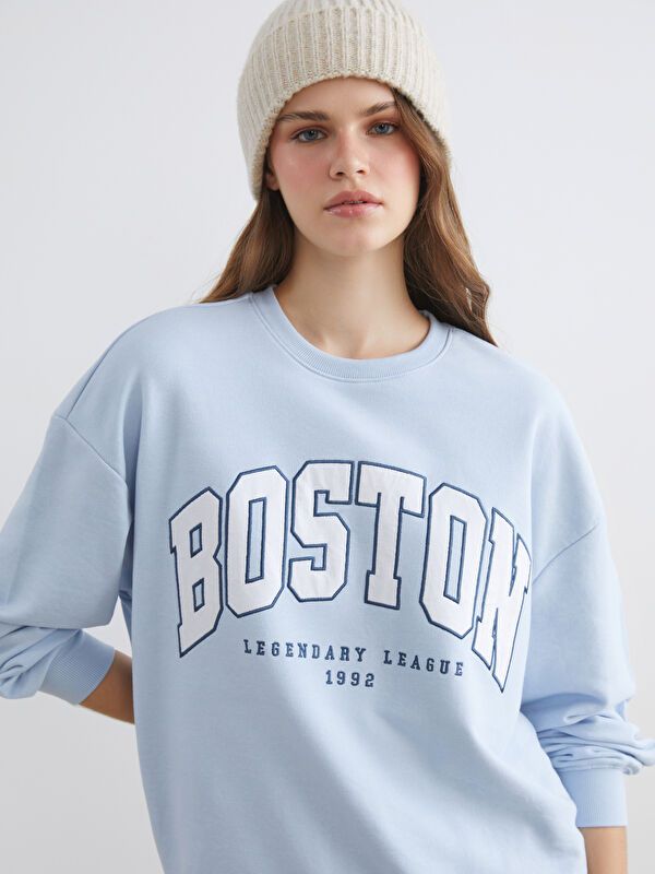 Moudda LC Waikiki - Sweatshirt en jersey Femme Bleu pâté - Tunisie 1