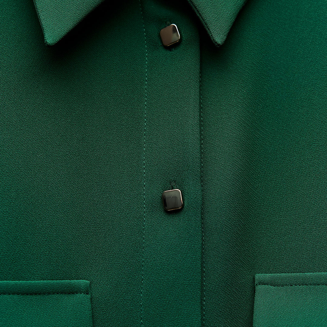 Moudda ZARA - Ensemble chemise en crêpe, manches longues, épaulettes et boutons dorés - Tunisie 3