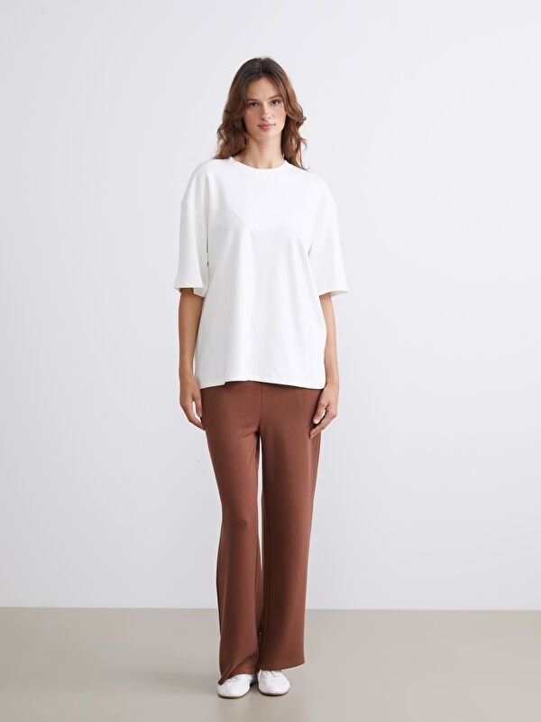 Moudda LC Waikiki - Body imprimé en jersey manches courtes Femme Ecru - Tunisie 2