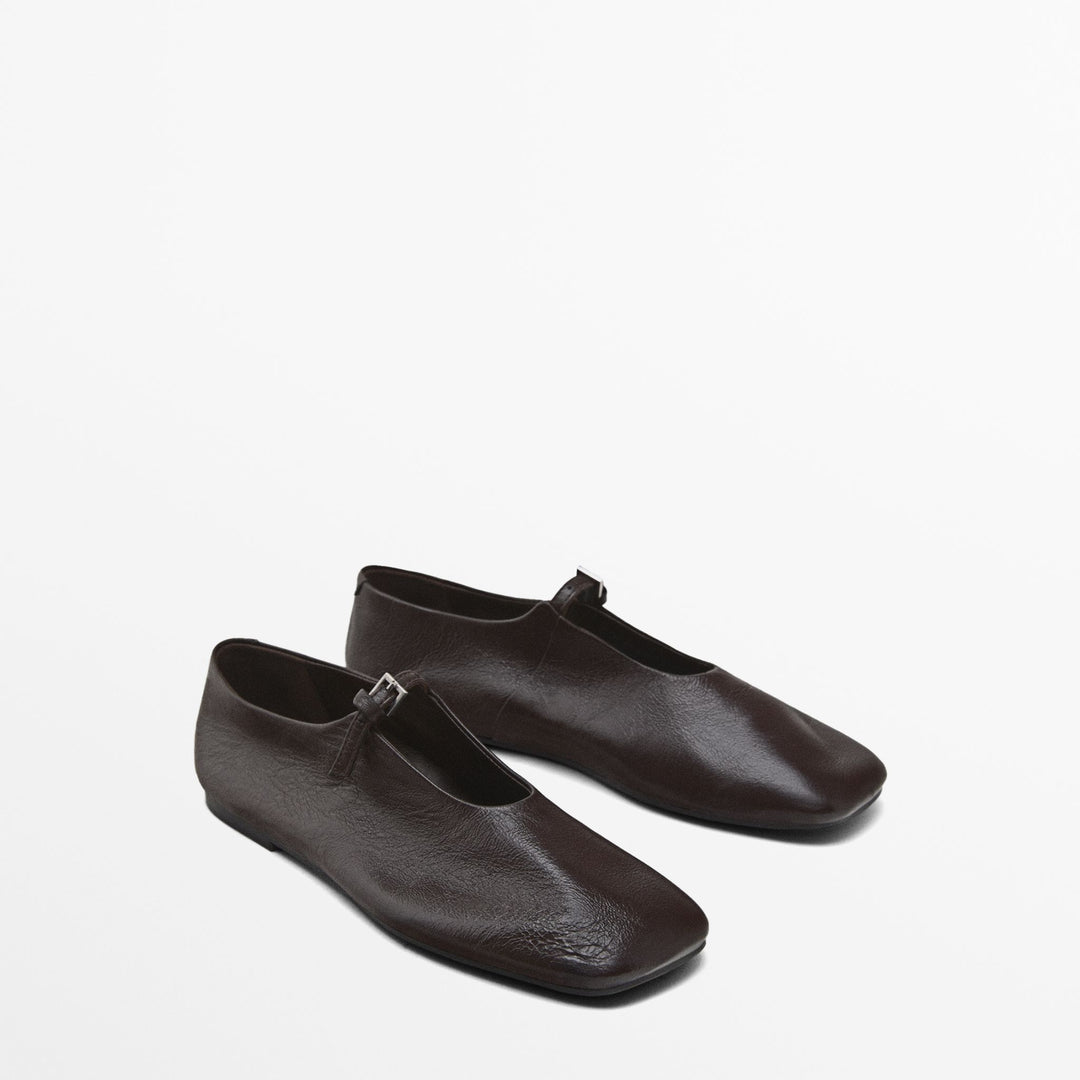 Moudda Massimo Dutti - Ballerines boucle cuir craquelé - Tunisie 4