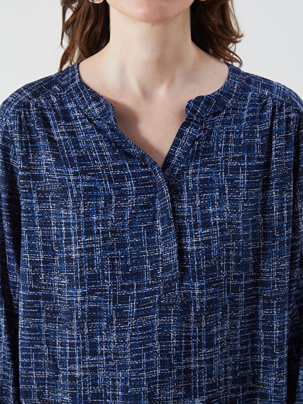 Moudda LC Waikiki - Blouse tissée imprimée manches longues Femme Imprimé marine - Tunisie 3