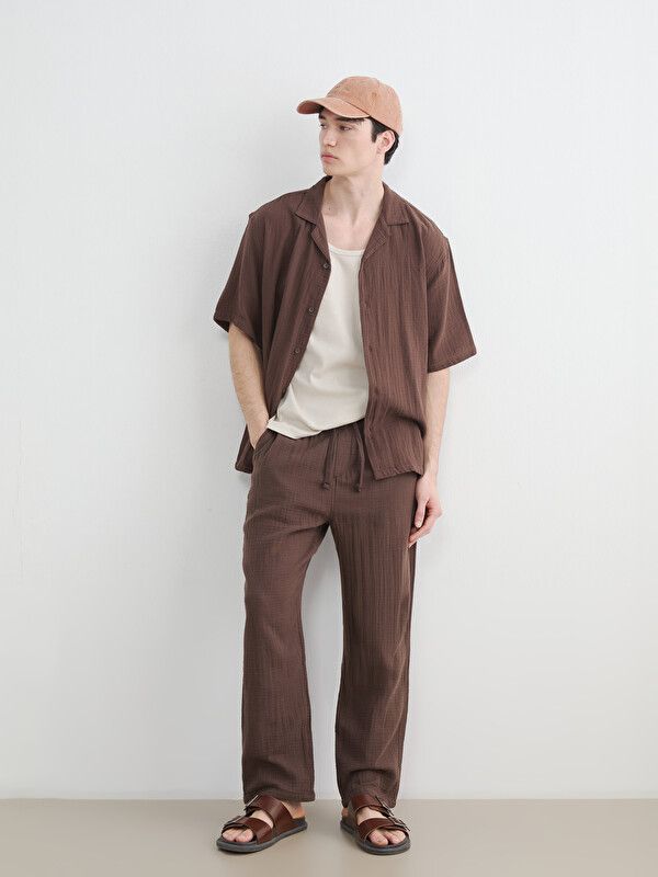 Moudda LC Waikiki - Pantalon mi-saison en tissu pour Homme couleur Marron foncé - Tunisie 1