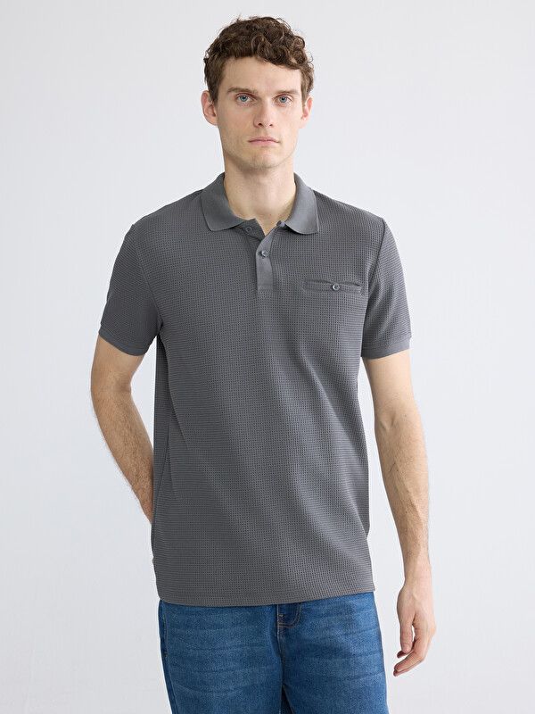 Moudda LC Waikiki - T-shirt manches courtes en jersey pour Homme couleur Gris foncé - Tunisie 1