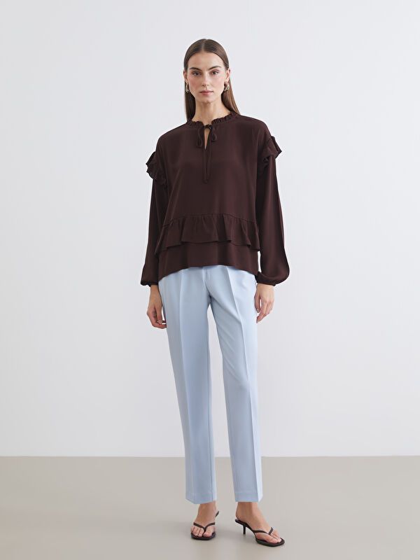 Moudda LC Waikiki - Chemisier (blouse) manches longues en tissu pour Femme - Tunisie 2