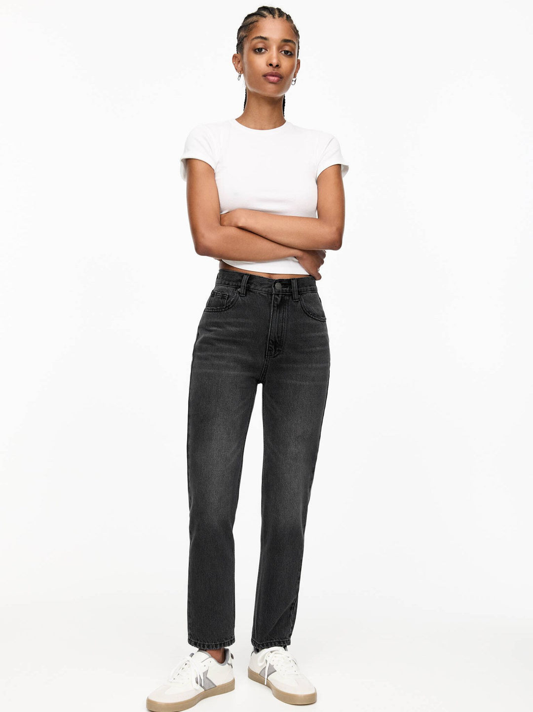 Moudda PULL & BEAR - Pantalon Mom Blanc - Tunisie 1