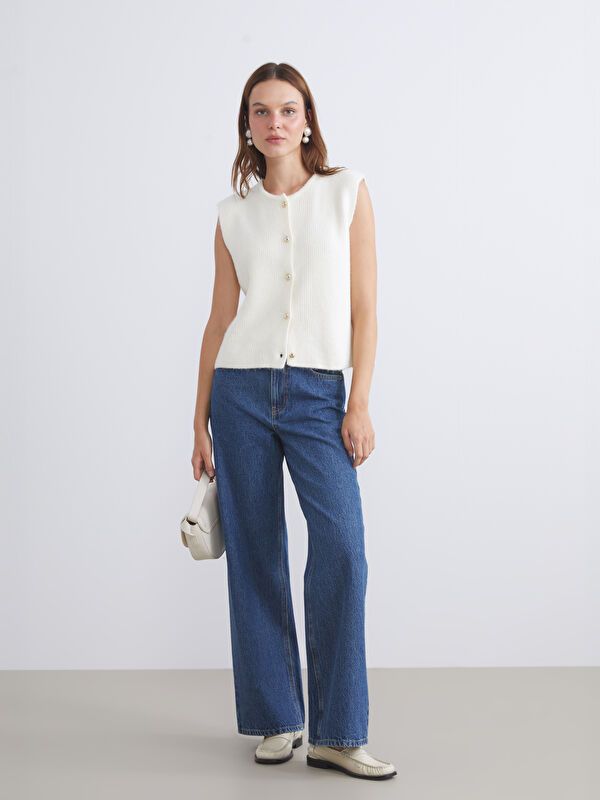 Moudda LC Waikiki - Pantalon jean tissé basique Femme Rodéo noir - Tunisie 1