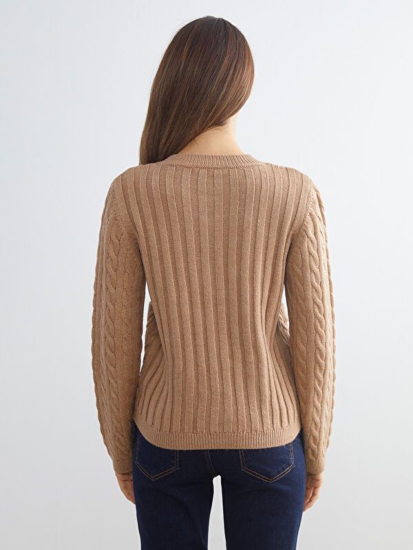 Moudda LC Waikiki - Cardigan tricot épais Femme Beige - Tunisie 4