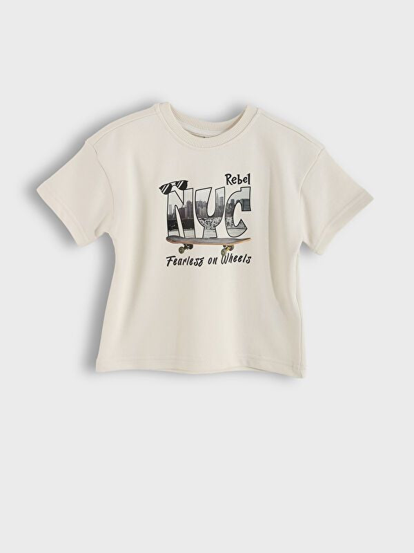 Moudda LC Waikiki - Ensemble en jersey manches courtes Garçon Beige clair - Tunisie 2