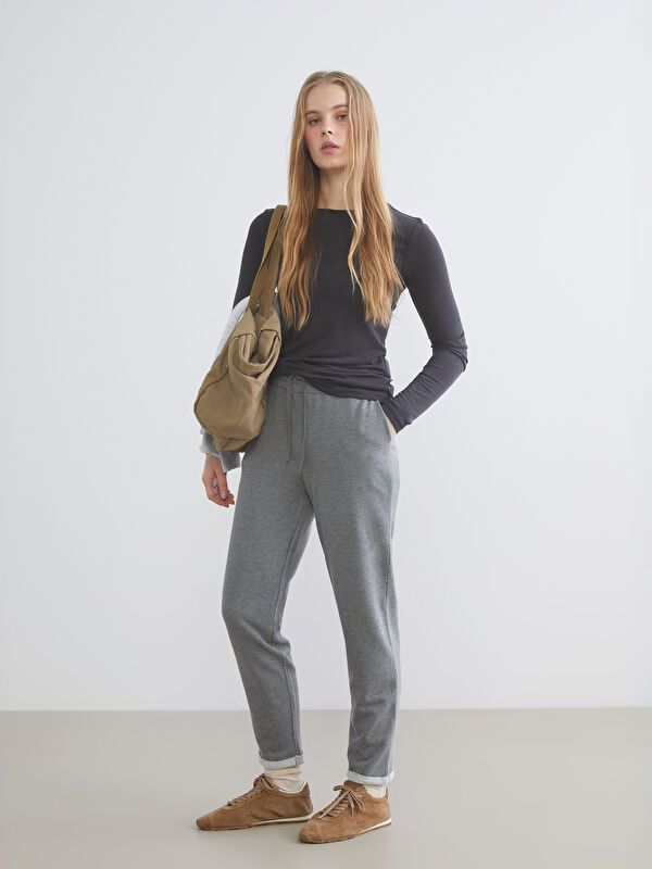 Moudda LC Waikiki - Pantalon en jersey Femme Mélange gris clair - Tunisie 1