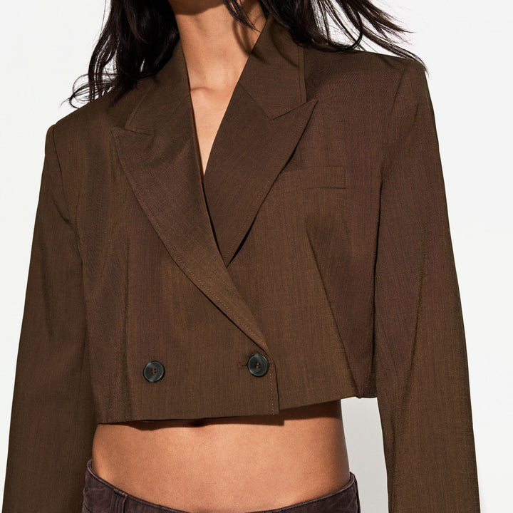 Moudda BERSHKA - Blazer Boxy - Double Boutonnage (Marron) - Tunisie 2