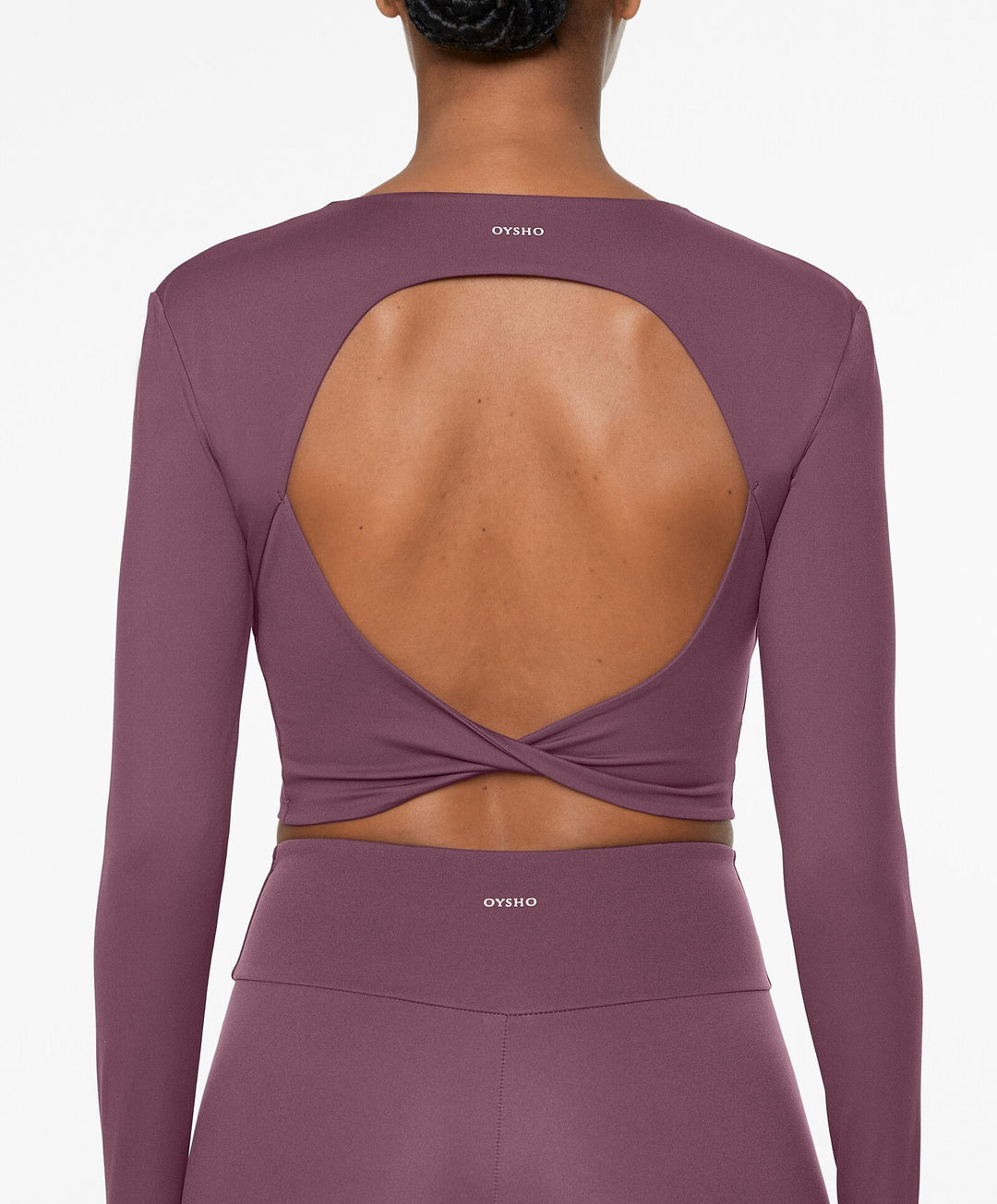Moudda Oysho - T-Shirt Manches Longues Crop Comfortlux - Twist Dos - Tunisie 6