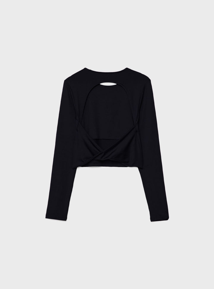 Moudda STRADIVARIUS - T-Shirt Cropped Manches longues Dos Nu - Tunisie 3