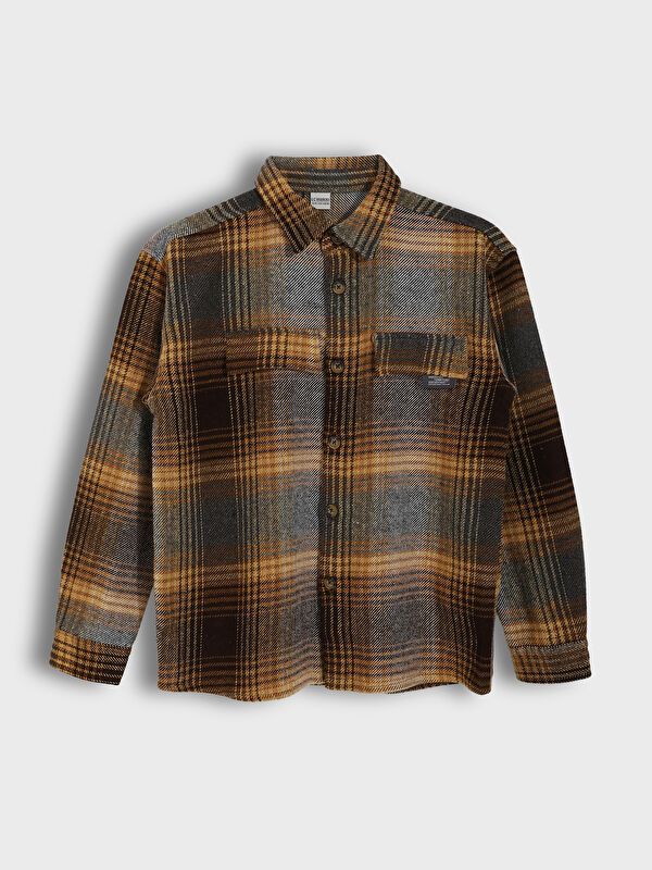 Moudda LC Waikiki - Chemise tissée manches longues Garçon Carreaux beige - Tunisie 1