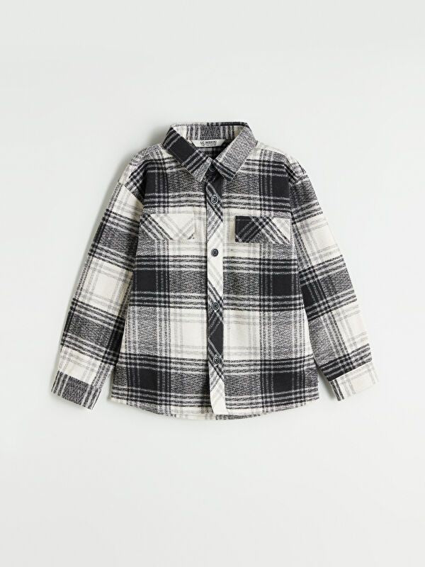 Moudda LC Waikiki - Chemise tissée manches longues Garçon À carreaux noirs - Tunisie 1