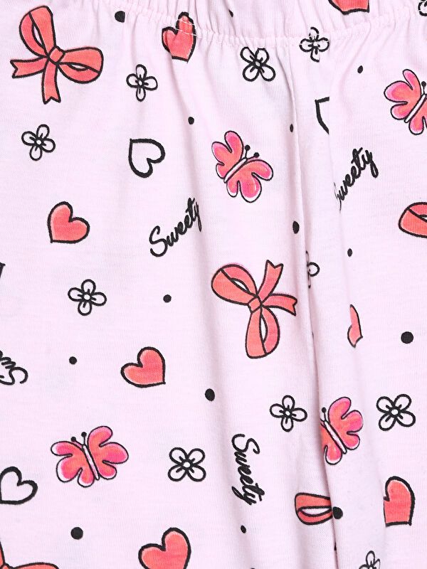 Moudda LC Waikiki - Pyjama manches longues en jersey mi-saison couleur Rose imprimé pour filles - Tunisie 7