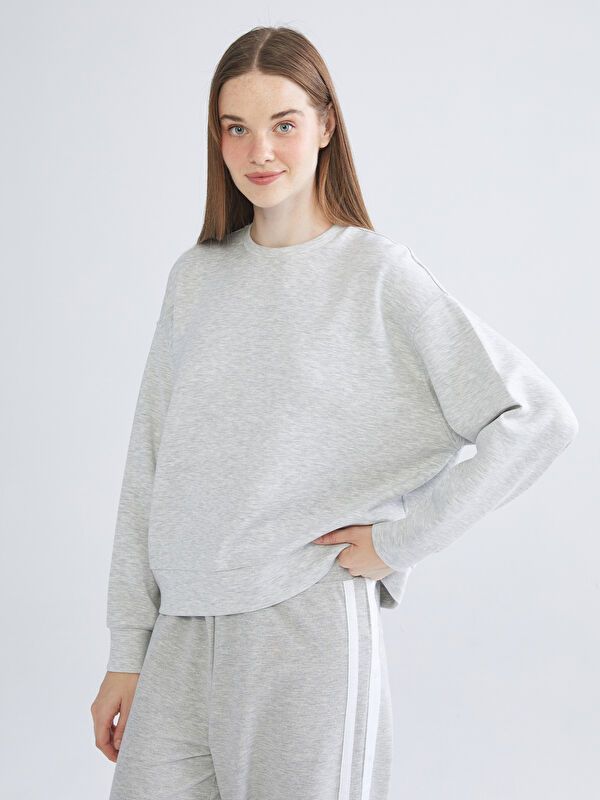 Moudda LC Waikiki - Sweatshirt en jersey Femme Mélange gris clair - Tunisie 1