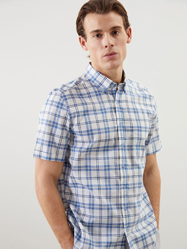 Moudda LC Waikiki - Chemise à carreaux manches courtes en tissu tissé pour Homme - Tunisie 1