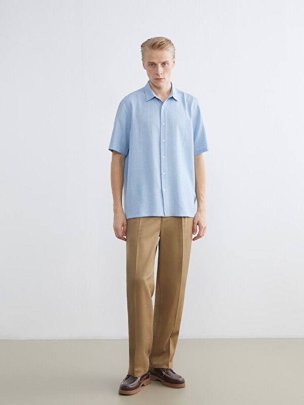 Moudda LC Waikiki - Chemise manches courtes en tissu pour Homme couleur Bleu - Tunisie 2