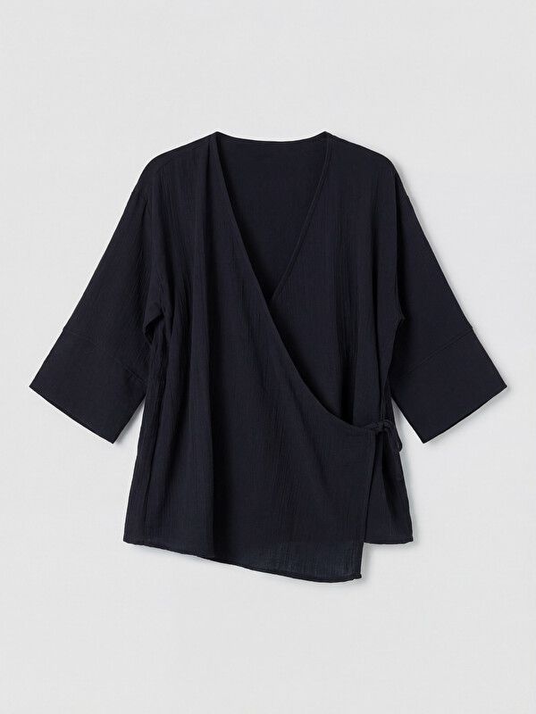 Moudda LC Waikiki - Kimono en tissu pour Femme couleur Noir - Tunisie 1