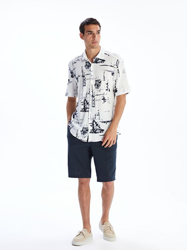 Moudda LC Waikiki - Chemise tissée imprimée manches courtes Homme Imprimé en blanc - Tunisie 2