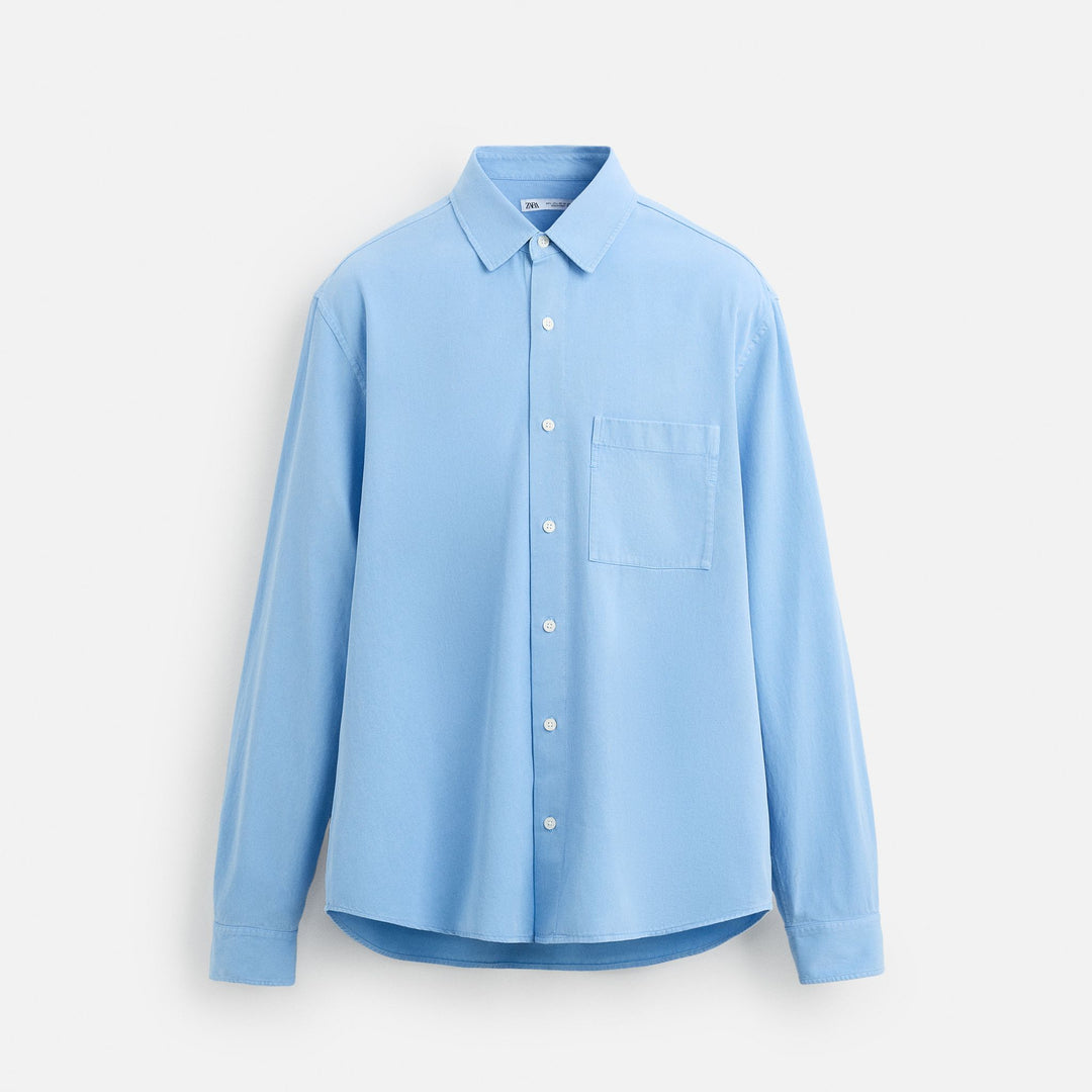 Moudda ZARA - Chemise - Teinture Pièce (Chambray & Vert) - Tunisie 1