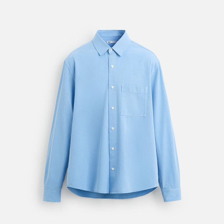 Moudda ZARA - Chemise - Teinture Pièce (Chambray & Vert) - Tunisie 1