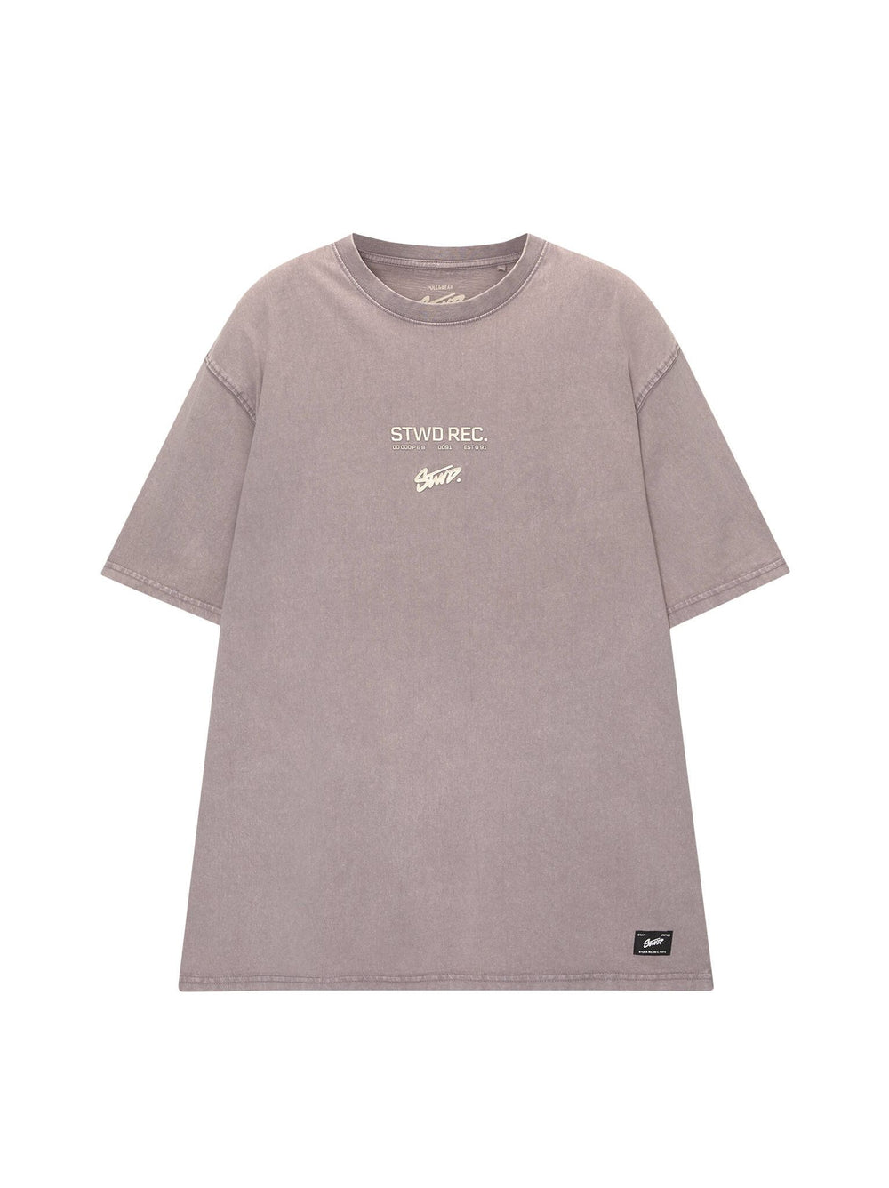 Moudda PULL & BEAR - T-Shirt Demi-Manches STWD World Records Lavé Haute Densité - Tunisie 2