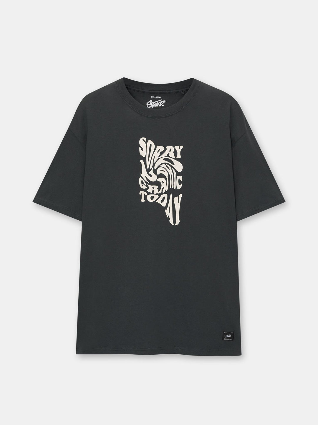 Moudda PULL & BEAR - T-Shirt Demi-Manches Text To Text Gris avec Imprimé - Tunisie 4