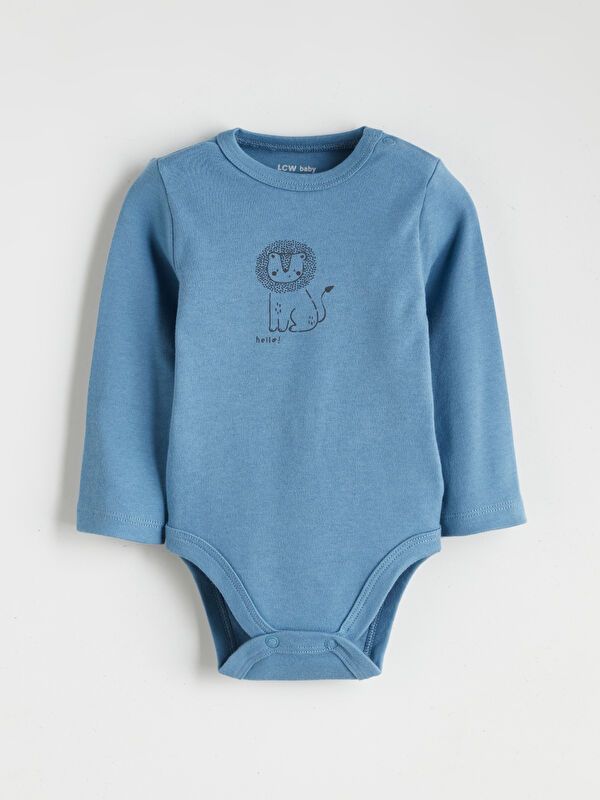 Moudda LC Waikiki - Body imprimé manches longues en jersey - tenue de sport couleur Bleu indigo clair pour garçons - Tunisie 2