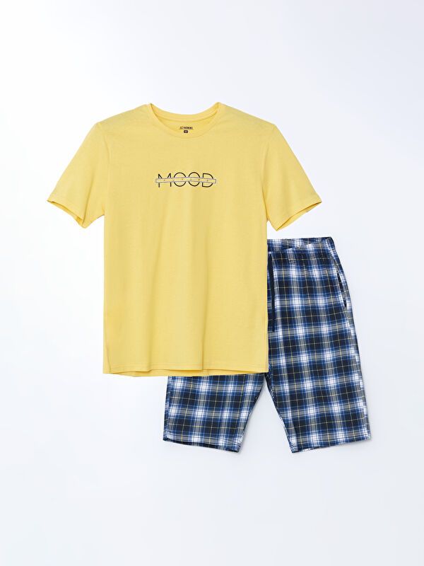 Moudda LC Waikiki - Ensemble pyjama en jersey à manches courtes et shorty pour Hommes - Tunisie 8