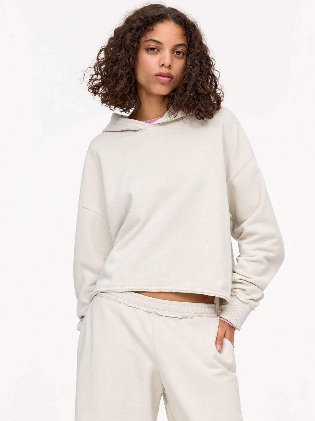 Moudda PULL & BEAR - Sweat Capuche Crop - Effiloché - Tunisie 2