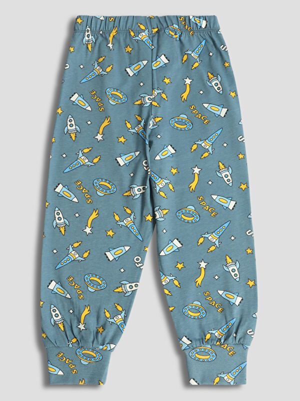 Moudda LC Waikiki - Pyjama manches longues en jersey couleur Bleu indigo clair imprimé pour garçons - Tunisie 6