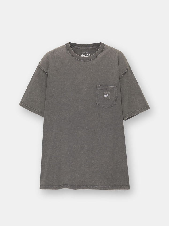 Moudda PULL & BEAR - T-Shirt Demi-Manches Poche STWD Teinture Garment - Tunisie 3