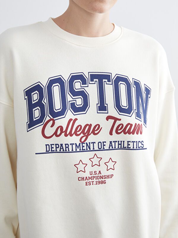 Moudda LC Waikiki - Tunique en jersey manches longues Femme Crème - Tunisie 3