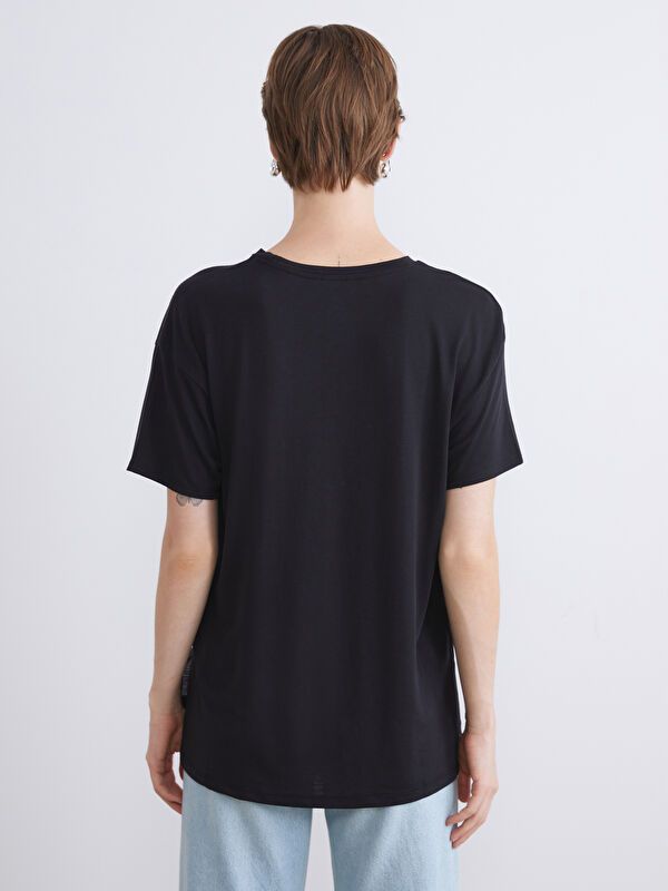 Moudda LC Waikiki - Body jersey manches courtes Femme Noir - Tunisie 4