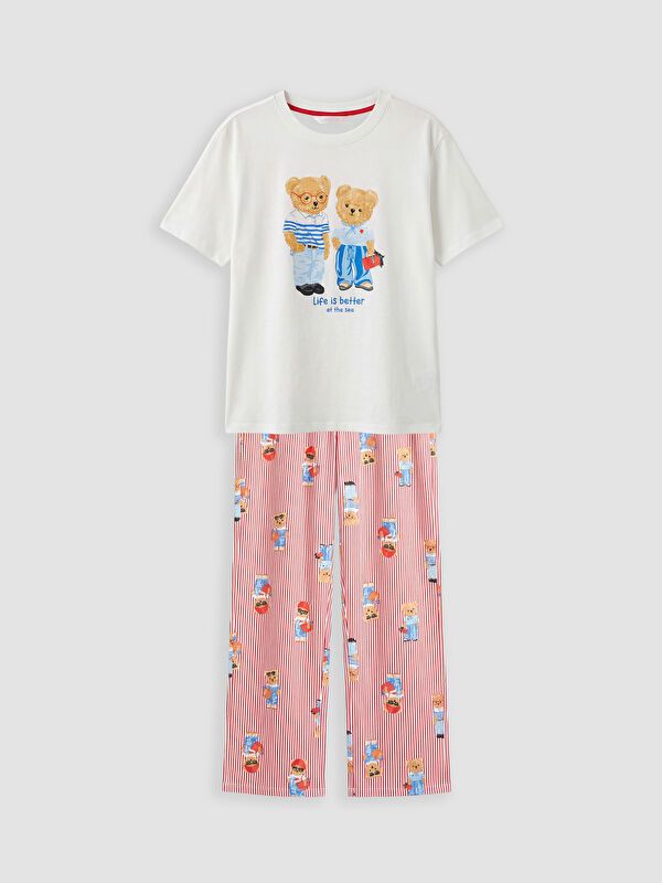 Moudda LC Waikiki - Pyjama manches courtes en jersey pour Femme - Tunisie 1