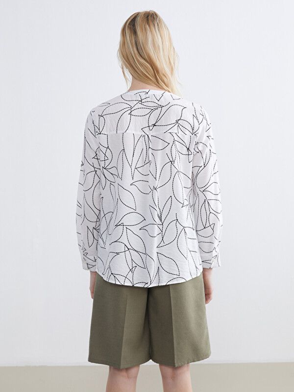 Moudda LC Waikiki - Chemisier (blouse) imprimé manches longues en tissu pour Femme couleur Blanc imprimé - Tunisie 4